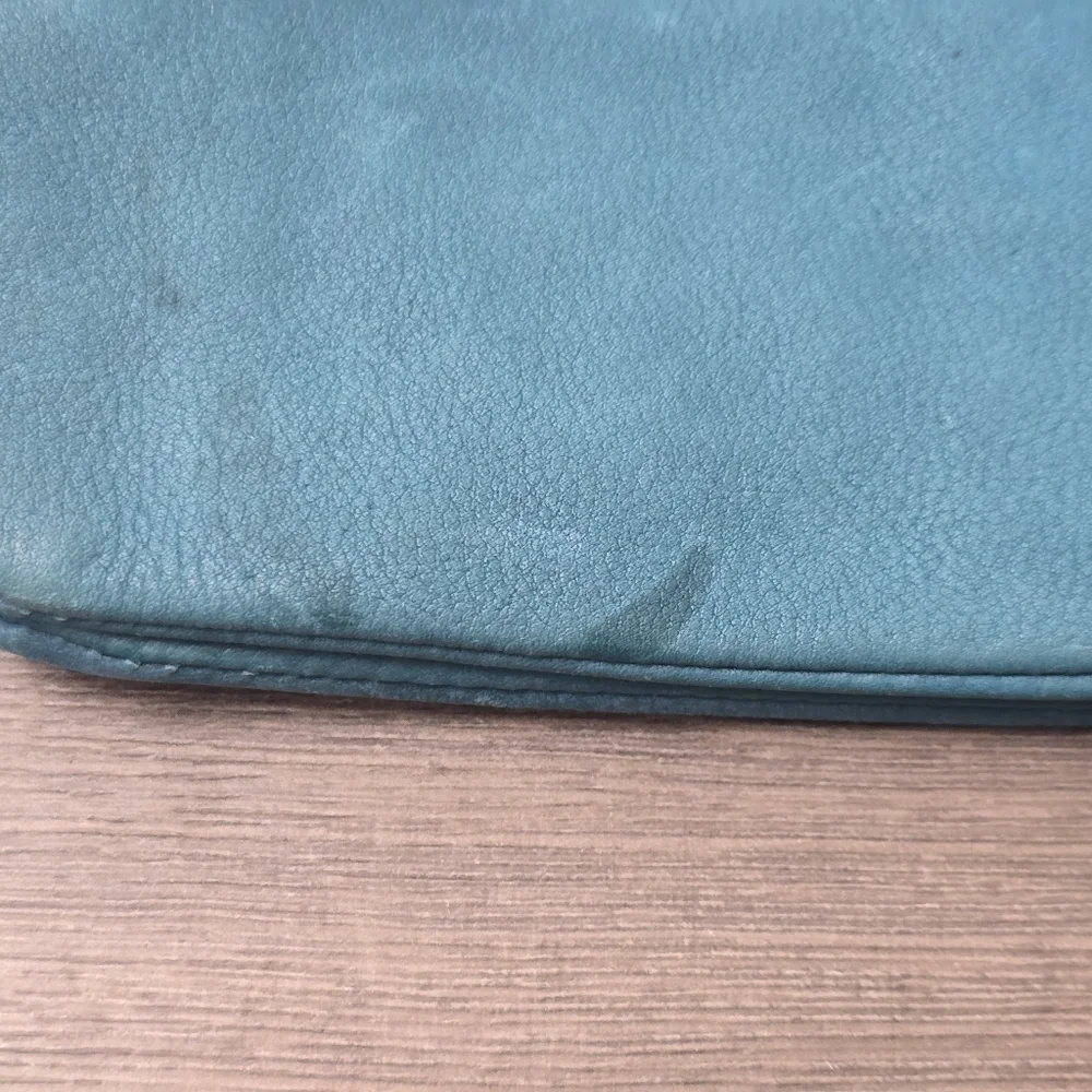 Holding Horses Leather Wristlet Wallet Blue Zipper Weatern Cowgirl Boho Cottage